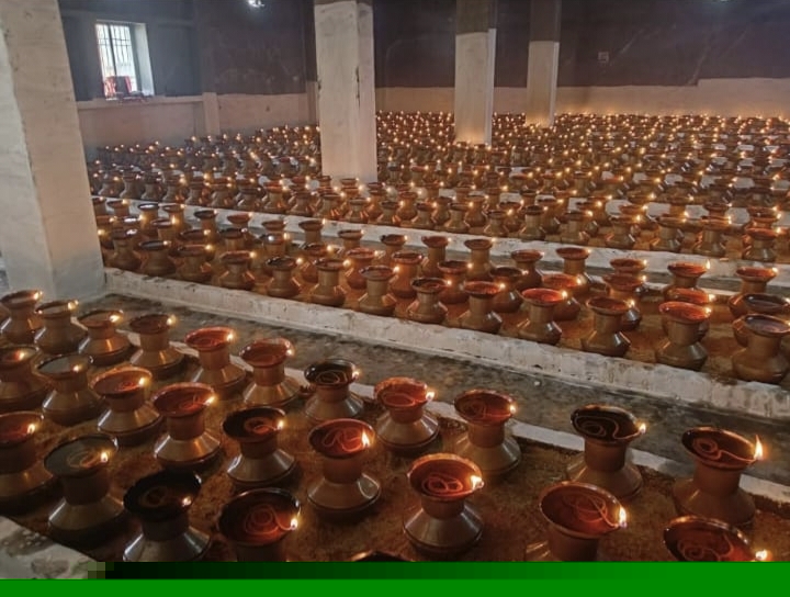 मां भानेश्वरी देवी शक्तिपीठ सिंघोला में 1077 ज्योति कलश प्रज्ज्वलित
